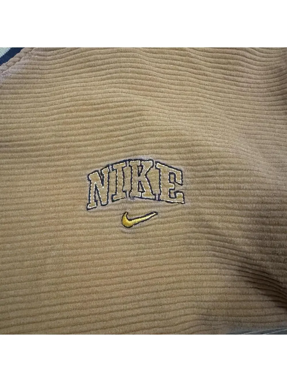 Vintage 90s Nike Cross Training Gym Corduroy Sweater V-Neck - Picture 9 of 11